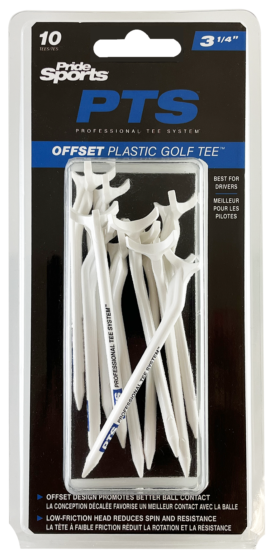 PTS OFFSET Plastic Golf Tees - 3 1/4" - Blue - 10CT